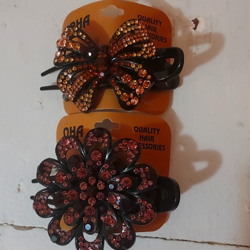 Colored Hair Gem Clips